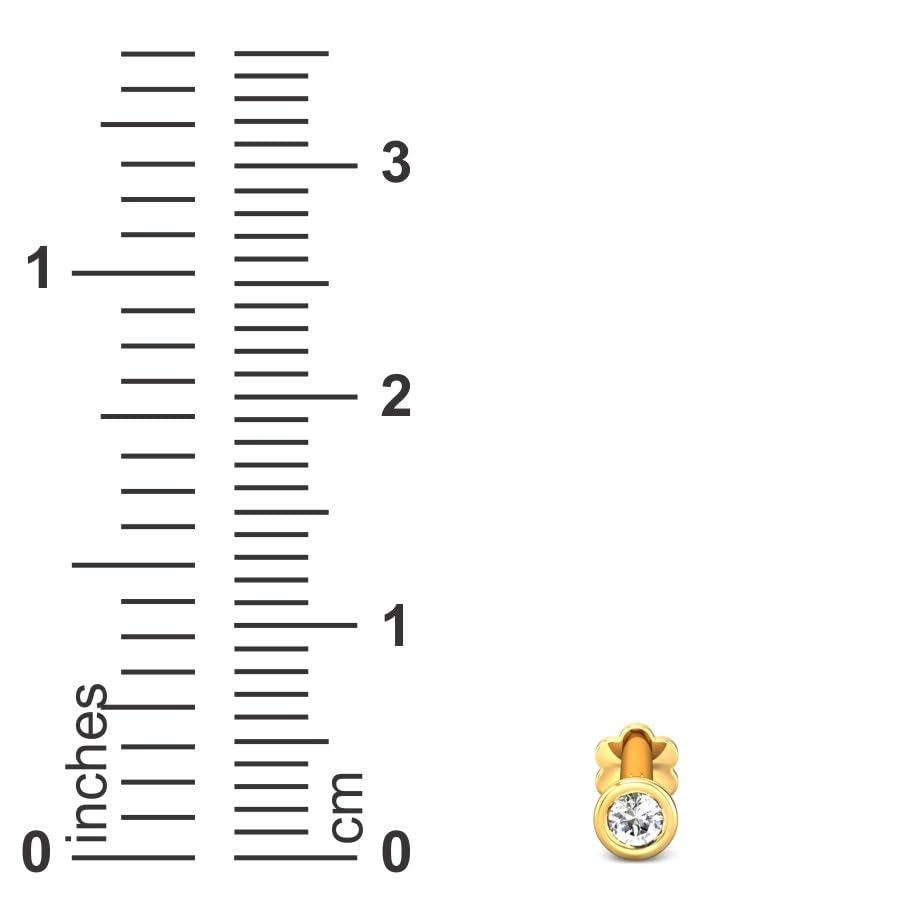 CANDERE - A KALYAN JEWELLERS COMPANY Yellow Gold 18K (750) BIS Hallmark Single Stone SI IJ Diamond Nosepin for Women - Image 4