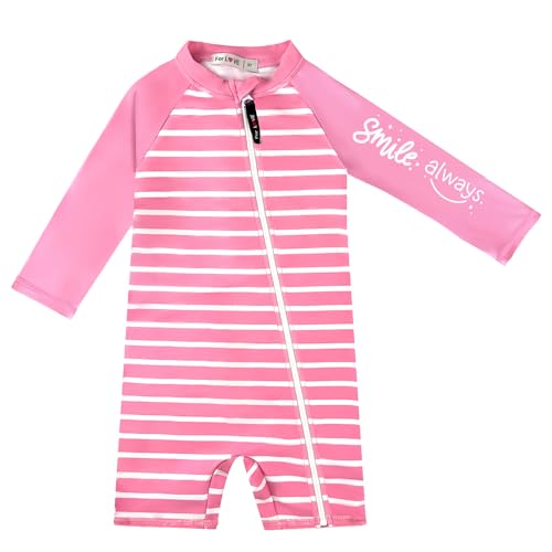 weVSwe Baby Swimsuit UPF 50+ UV Protection Long Sleeve Toddler Rash Guard Infant Bathing Suit with Zipper Beachwear 0-3 Years
