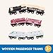 Battat – Classic Magnetic Wooden Trains – 6 Pieces Wooden Railroad Set – Engines & Cars – 3+ Years