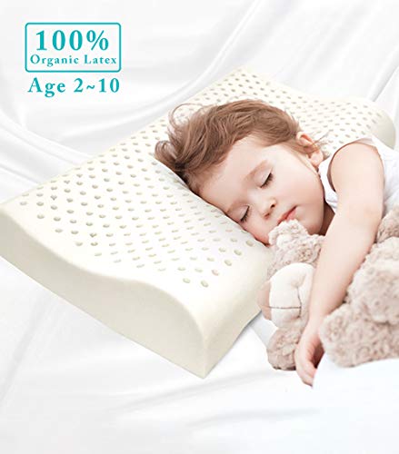 Baobab'sWish Kids Latex Pillow with Pillowcase Natural and Healthy Soft Organic Cotton case