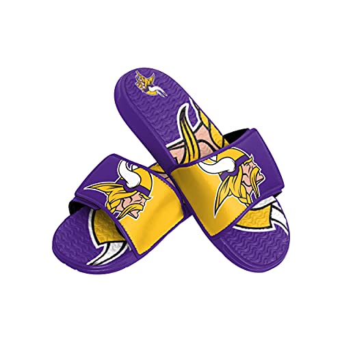 Image of FOCO mens NFL Team Logo Athletic Sport Shower Flip Flop Sandals Gel Slides