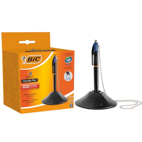 BIC Penne a Sfera a Scatto, Counter Pen, Punta Media (1.0 mm) - Confezione da 1 Penna, Fornitura per Ufficio, Colore Blu