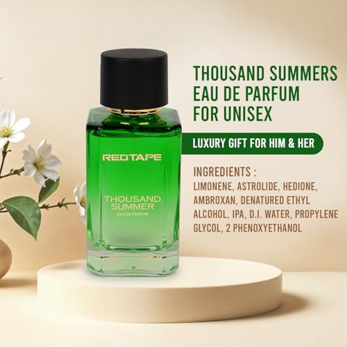 Image of Red Tape Thousand Summers Eau De Parfum 100ML | Unisex Perfume | Long-Lasting Floral & Aromatic Fragrance | Fresh Scent | Premium Perfume for Men & Women | Ideal Gift Option