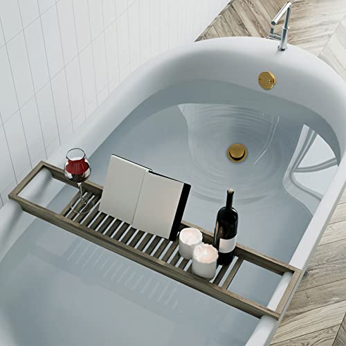 Tip Toe Bathtub Drain Conversion Kit Assembly, Tub Drain Plug Trim Set Bath Tub Drain Stopper With Two-Hole Overflow Faceplate(Polished Gold) #TOP3