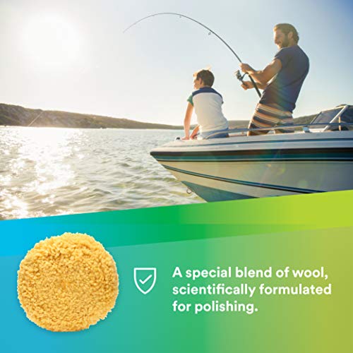 Image of 3M Wool Polishing Pad (05713) for Boats, Cars, Trucks and RVs - Single-Sided - 9 Inches, Yellow (Pack of 6)