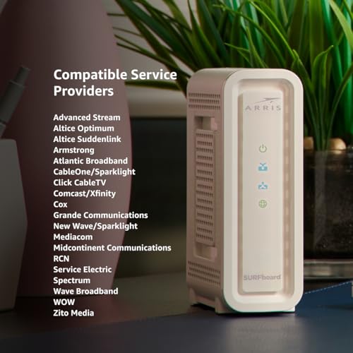 Image of ARRIS (SB6190-RB) - Cable Modem - DOCSIS 3.0 32x8 Gigabit Modem, [Check with your provider for compatibility]1 Gbps Port, 800 Mbps Max Speed, 2 Year Warranty -Renewed