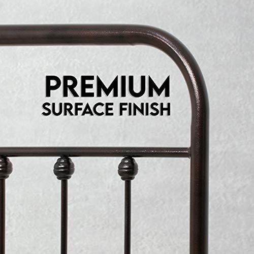 Ambee21 Vintage Full Metal Bed Frame With Headboard And Footboard Platform/Wrought Iron/Heavy Duty/Solid Sturdy Metal Slat/Rustic Brown/No Box Spring Needed/Industrial & Farmhouse #TOP6
