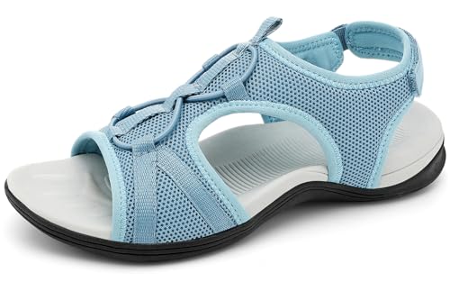 Image of UBFEN Womens Hiking Sandals Comfortable Walking Sandals Summer Sport Breathable Arch Support