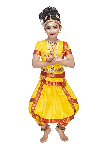 Image of Girls BharatNatyam Costume for Classical Dance Costumes for Annual Compitition /Annual Function School Event (18-24 Months)