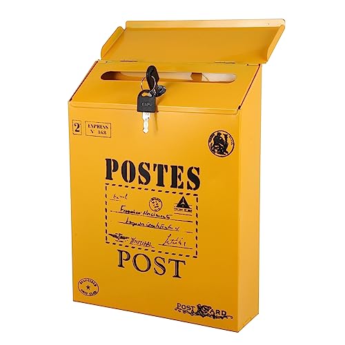 OSALADI Buzón De Pared Cerradura De Hierro Estilo Americano para Correo y Decoración Jardín Hotel y Casa De Campo