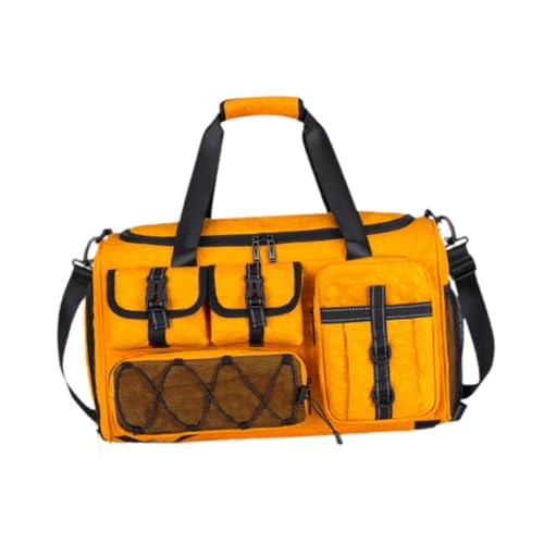 Travel Duffle Bag Sports Gym Bag Men Women for Clothing Sports Backpack Shoulder Bag for Exercise Weekend Fitness Outdoor(Yellow)