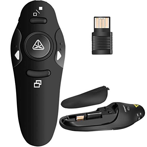 Image of Professional Red Laser USB Wireless Laser Presenter Presentation PPT Pointer Remote Control Slider Changer Controller Hyperlink Volume PPT PowerPoint Clicker for Windows 10 MAC /PC /Laptop