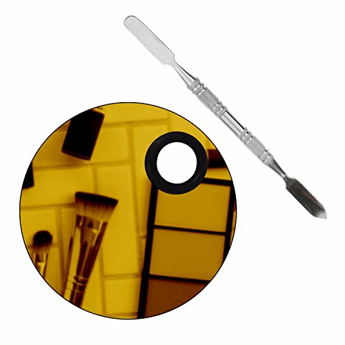 Image of Brain Freezer Shiny Makeup Palette With Stainless Steel Round Shape Spatula, 100 g (Circle Golden)