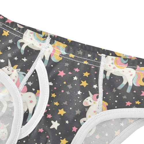 Wusikd Unicorns Stars Boys' Underwear Cotton Cartoon Boys Briefs Soft Toddler Underwear 2T4