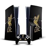 Head Case Designs Offizielle Liverpool Football Club Liver Bird Gold On Black Kunst Vinyl Haut Gaming Aufkleber kompatibel mit Sony PlayStation 5 PS5 Slim Disc Edition Console & DualSense Controller