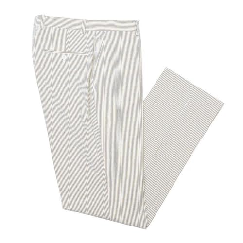 Mens Summer Seersucker Slim Fit Pants Mens Cotton Sear Sucker Suit Separate Pants Trousers