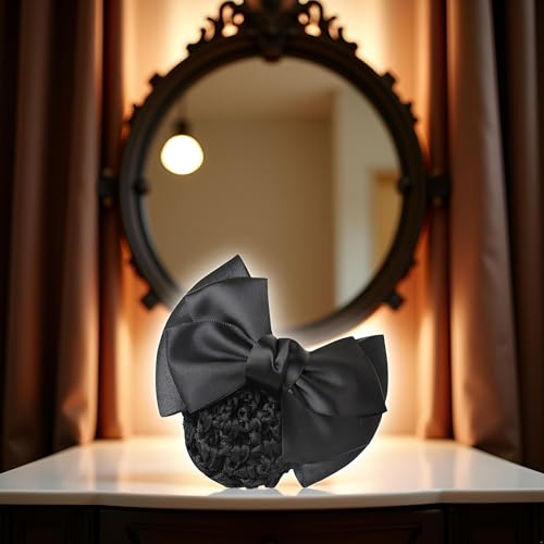 Pinza para cabello mujer negro estilo lazo profesional miniatura 3