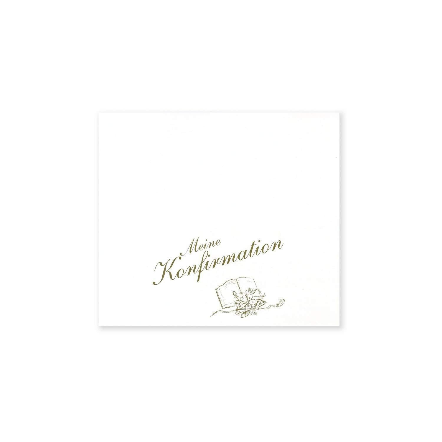 Schoeller & Stanzwerk© - 25 Stück 3-teilige Portraitmappe Kinder/Schulfotomappe für 13x18 cm Fotos - mit goldenem Aufdruck "Meine Konfirmation"