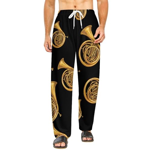 French Horn Soft Pajama Pants Casual Lounge Pants Joggers Pj Bottoms with Pockets for Men Women
