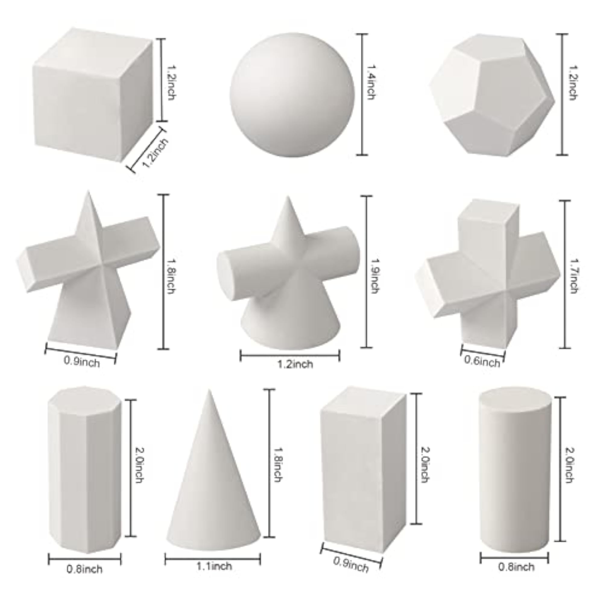 Art Crafts 3D Gypsum Geometry Sketch Basic Form Learning Tools