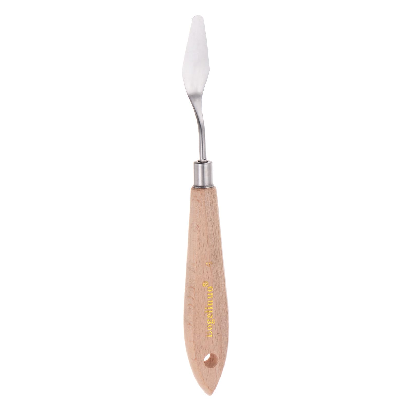 HARFINGTON No.4 Painting Palette Knife Stainless Steel Pointy Spatula Pallet Knife with Beech Wood Handle for Oil Acrylic Paint Canvas Mixing Spreading
