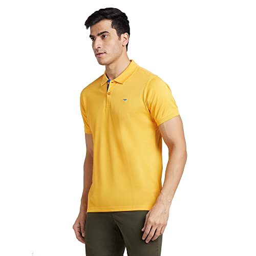 Image of Park Avenue Slim Fit Pure Cotton Print Pattern Polo Neck Casual T-Shirt