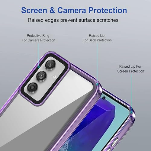 Image of amazon basics Back Case Cover for Samsung Galaxy F55 5G | Compatible for Samsung Galaxy F55 5G Back Cover | Case Cover with Camera Protection | (TPU + PC | Translucent Purple)