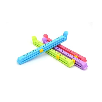 Oblivion BPA Free Plastic Food Snack Bag Pouch Clip Sealer for Keeping Food Fresh for Home Kitchen Camping, Set of 4 (Multicolor)