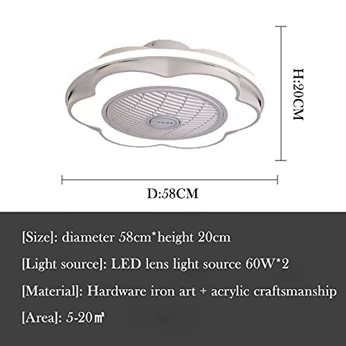 Ventilateur de plafond à 3 vitesses avec éclairage et télécommande sans fil