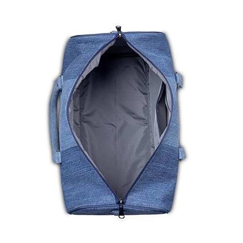 Image of ZAINTO Denim Duffel Bag for Men & Women | Stylish Travel Bag with Shoulder Strap | Weekender Gym Sports Overnight Luggage Bag | Durable Denim Carry Bag for Travel & Daily Use