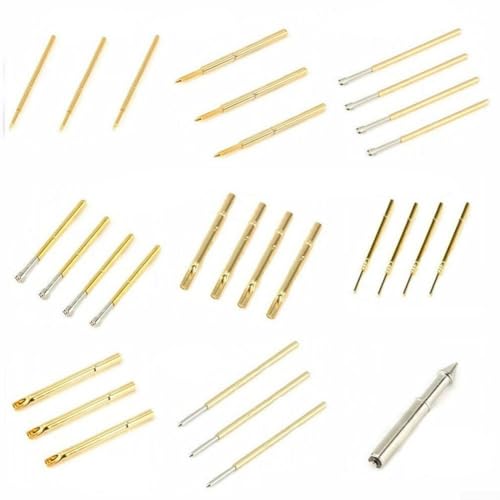 Image of Spring Test Probe Receptacle Tool For Various PCB Testing Needs, Metal Insulated Needle Round Head Pogo Pin Probe Test Tools PCB Testing(100-4W)