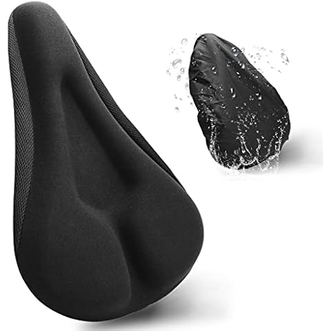 Snsnlent Bike Seat Cushion Cover Narrow for Road Mountain Bike Exercise Bike Peloton Bike Kids Bikes with Water&Dust Resistant Cover Memory Foam Bike Saddle Cushion-11 x 7in Cover