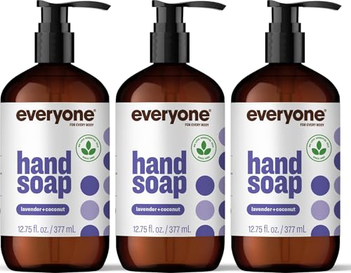 Image of Everyone Natural Liquid Hand Soap, Lavender Coconut, 12.75 oz 3-Pack | Everyone Liquid Hand Soap, Lavender Coconut, 12.75 oz 3-Pack