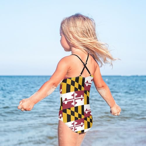 Girls One Piece Swimsuits Cute Kids Bathing Suit Adjustable Straps Beach Sport Swimwear, 3T, Black4