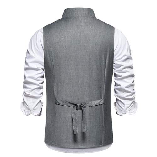 Suits Vests For Men V Neck Business Prom Asymmetric Button Dress Vest Regular Fit Formal Wedding Party Waistcoats3