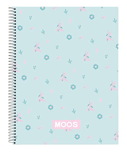 MOOS Moos-M064 Cuaderno 120 Hojas, Tapas Duras, Ideal para Niños de Diferentes Edades, Cómodo y Versátil, Calidad y Resistencia, 21.5x31, Color Azul Turquesa, Estándar (SAFTA M064)