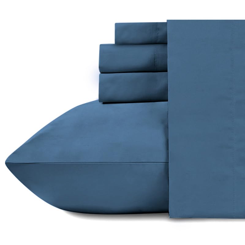 Image of Naksh Coastal Retreat Collection 100% Cotton 210 TC Plain Elastic Fitted Bedsheets Super King Size 78 x 72 in, Indio | 1 Elastic Bedsheet King Size Cotton & 2 Pillow Covers |Super King Size Bedsheet