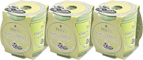 Prices Candles Set of 3 Chefs Jar Candles Odour Eliminating Long Burning Glass Jar Candles for Kitchen Home Fragrance and Cooking Odour Freshness