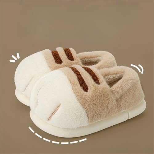 Cat Paw Slippers - Unisex Adults & Kids - Beige - Slip-On - Plush & Memory Sponge Interior - Anti-Slip EVA Sole - Washable - Home Slippers4
