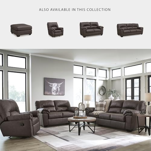 Image of Signature Design by Ashley Oversized Square Faux Leather Ottoman, Brown