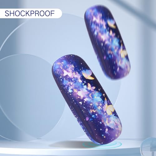 Image of PERFECTSIGHT Hard Shell Eyeglasses Case, PU Leather Protective Glasses Case, Cute Eyeglass Case for Women Men Girls