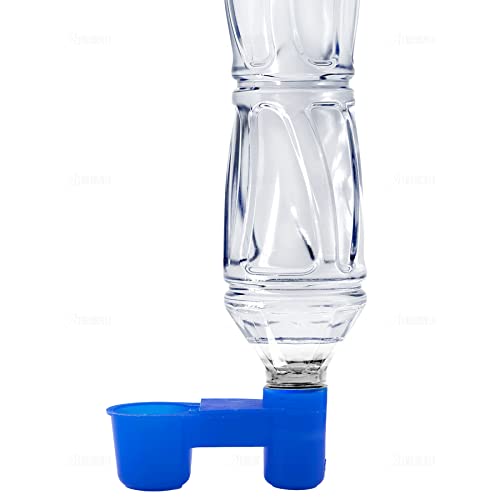 AUEAR, Set of 12 Bird Drinker Feeder Cup Soda Pop Water Bottle Plastic for Pigeons Parrot Chicken Supplies (Blue)