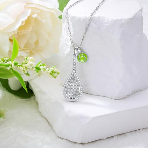 Tennis Necklaces for Women Tennis Gifts Tennis Silver Necklace Sports Lover Jewelry Graduation Gift for Tennis Lover3