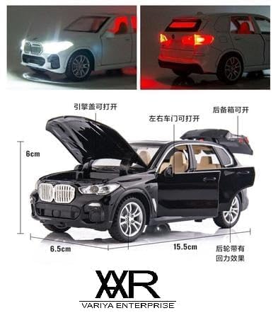 Image of Exclusive Alloy Metal Pull Back Die-Cast Car Diecast Metal Pullback Toy Car with Openable 6 Doors,Light Music Boys Gifts Toys (1:32 B-M-W X5 - Multicolor)