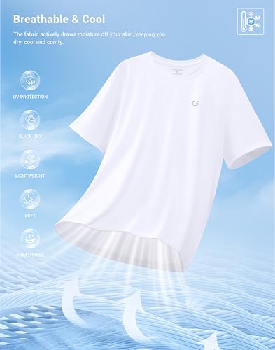 Image of G Gradual Men's Sun Protection Swim Shirt UPF 50+ Rash Guard Short Sleeve Quick Dry Water Hiking Workout Shirts for Men