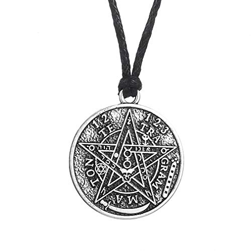 Hafrita Antique Tetragrammaton Pentacle Pentagram Pendant Wiccan Talisman Pagen Amulet Necklace