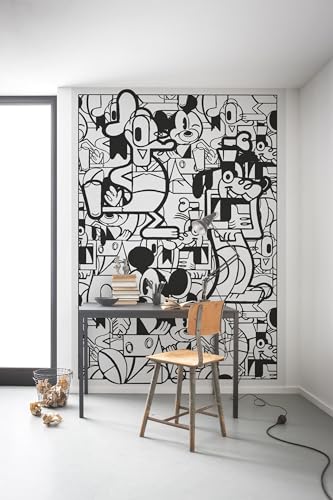 Komar Disney IADX4-058 Non-Woven Photo Wallpaper Mickey Constructive Dimensions 200 x 280 cm (W x H), Black, White - Image 2