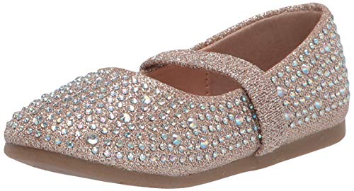 CIOR Girls Ballet Flats Shoes Ballerina Bowknot Jane Mary Wedding for Party Toddlers Elastic Princess Dress from Merence,VGZA2,Shine-Gold Glitter,26