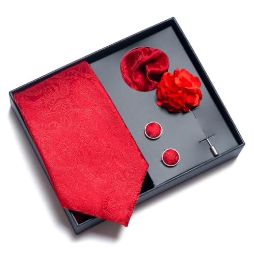 Image of joy alice 70 Colors Ties Set Men Mixed Color Necktie Handkerchief Cufflinks Brooch 3.15 Formal