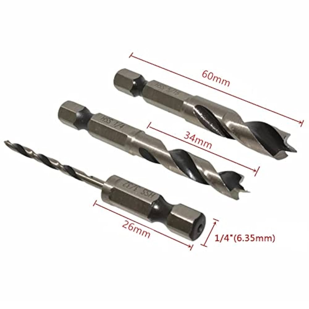 六角軸ドリルビット×3本（φ38mm、φ25mm） 藤原産業 SK11 六角軸Tin鉄ドリル 適長（ノーマル） 普通